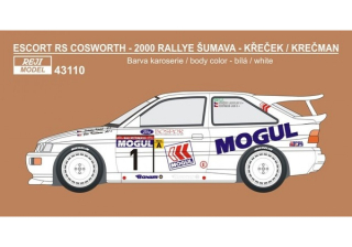 Decal 1/43 Reji Model - Escort RS Cosworth - Rallye Šumava 2000 - Křeček / Krečman