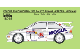 Decal 1/18 Reji Model - Escort RS Cosworth - Rallye Šumava 2000 - Křeček / Krečman