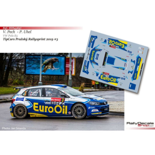 Decal 1/43 - Václav Pech - VW Polo R5 - TipCars Prazsky Rallysprint 2019