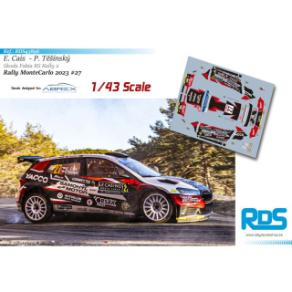 Decal 1/43 - Erik Cais - Skoda Fabia RS Rally2 - Rally MonteCarlo 2023