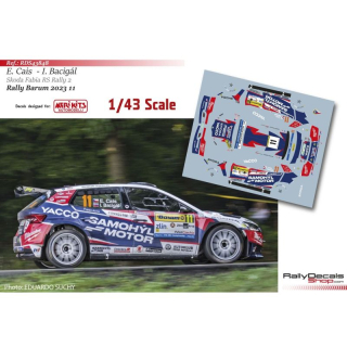 Decal 1/43 - Erik Cais - Skoda Fabia RS Rally 2 - Rally Barum 2023