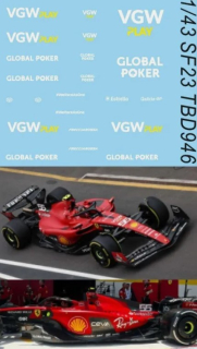 Decals "VGWPlay Global Poker" Ferrari SF23 2023